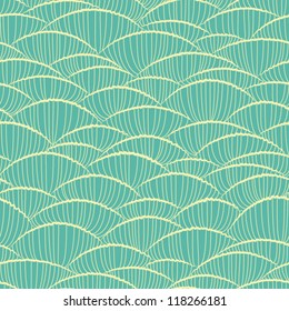 seamless abstract hand-drawn pattern, waves background
