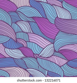 seamless abstract hand-drawn pattern, waves background