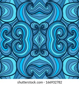 Seamless abstract hand-drawn pattern, waves background. Seamless pattern can be used for wallpaper, pattern fills, web page background,surface textures. Gorgeous seamless background