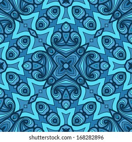 Seamless abstract hand-drawn pattern, waves background.