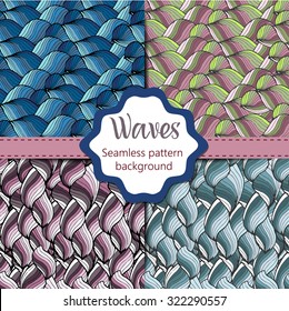 Seamless abstract hand-drawn pattern, waves background. Seamless pattern can be used for wallpaper, pattern fills, web page background,surface textures. Gorgeous seamless wave background