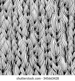 seamless abstract hand-drawn pattern, waves background looks like grass