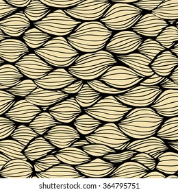 Seamless abstract hand-drawn pattern, waves background. Seamless pattern can be used for wallpaper, pattern fills, web page background,surface textures. Gorgeous seamless floral background