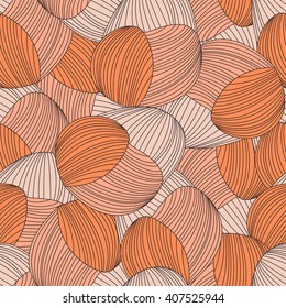 Seamless abstract hand-drawn pattern, waves background. Gorgeous seamless floral background. Vector Illustration