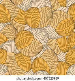 Seamless abstract hand-drawn pattern, waves background. Gorgeous seamless floral background. Vector Illustration