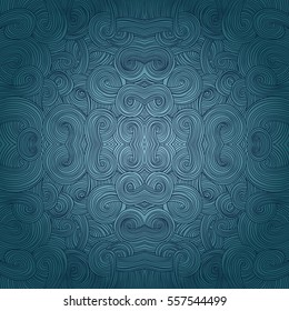 Seamless abstract hand-drawn pattern, waves background
