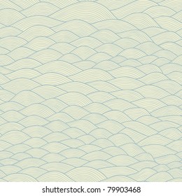 seamless abstract hand-drawn pattern, waves background