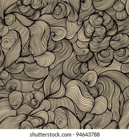 seamless abstract hand-drawn pattern, waves background