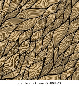 Seamless abstract hand-drawn pattern, waves background. Seamless pattern can be used for wallpaper, pattern fills, web page background,surface textures. Gorgeous seamless floral background
