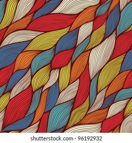 seamless abstract hand-drawn pattern, waves background