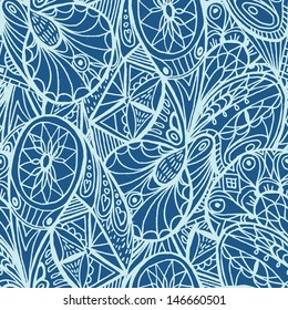 Seamless abstract hand-drawn pattern, wavy background. Seamless pattern can be used for wallpaper, pattern fills, web page background,surface textures. Vector illustration.