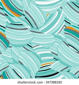 Seamless abstract hand-drawn retro waves pattern, wavy background. 