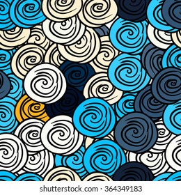 Seamless abstract hand-drawn retro waves pattern, wavy background. Seamless pattern can be used for wallpaper, pattern fills, web page background,surface textures.