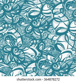 Seamless abstract hand-drawn retro waves pattern, wavy background. Seamless pattern can be used for wallpaper, pattern fills, web page background,surface textures.