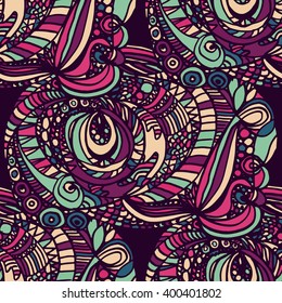 Seamless abstract hand-drawn retro waves pattern, wavy background. Seamless pattern can be used for wallpaper, pattern fills, web page background,surface textures.