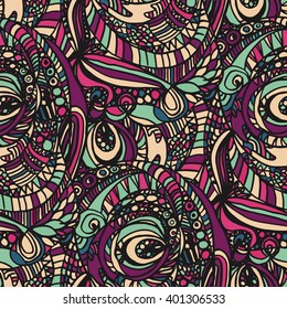 Seamless abstract hand-drawn retro waves pattern, wavy background. Seamless pattern can be used for wallpaper, pattern fills, web page background,surface textures.