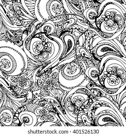 Seamless abstract hand-drawn retro waves pattern, wavy background. Seamless pattern can be used for wallpaper, pattern fills, web page background,surface textures.
