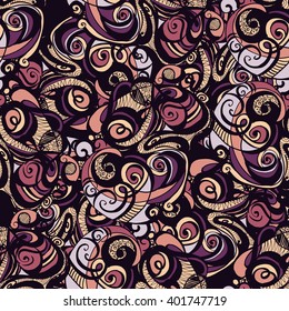 Seamless abstract hand-drawn retro waves pattern, wavy background. Seamless pattern can be used for wallpaper, pattern fills, web page background,surface textures.