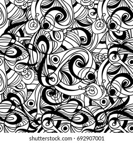 Seamless abstract hand-drawn retro waves pattern, wavy background. Seamless pattern can be used for wallpaper, pattern fills, web page background,surface textures.