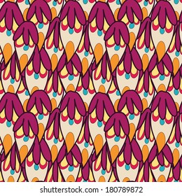 Seamless abstract hand-drawn texture. Bright  color. Endless floral pattern. Can be used for wallpaper, pattern, backdrop, surface textures. Color seamless floral background