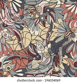 Seamless abstract hand-drawn texture. Bright pastel color. Endless floral pattern.