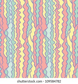Seamless abstract hand-drawn vector pattern, waves hair background