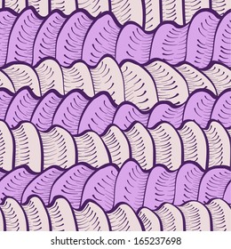 Seamless abstract hand-drawn wave pattern