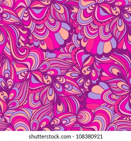 Seamless abstract hand-drawn waves pattern, wavy background. Seamless pattern can be used for wallpaper, pattern fills, web page background,surface textures. Gorgeous seamless floral background