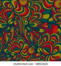 Seamless abstract hand-drawn waves pattern, wavy background. Seamless pattern can be used for wallpaper, pattern fills, web page background,surface textures. Gorgeous seamless floral background