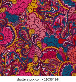 Seamless abstract hand-drawn waves pattern, wavy background. Seamless pattern can be used for wallpaper, pattern fills, web page background,surface textures. Gorgeous seamless floral background