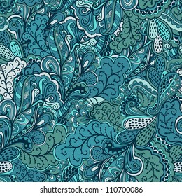 Seamless abstract hand-drawn waves pattern, wavy background. Seamless pattern can be used for wallpaper, pattern fills, web page background,surface textures. Gorgeous seamless floral background