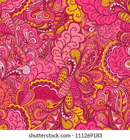 Seamless abstract hand-drawn waves pattern, wavy background. Seamless pattern can be used for wallpaper, pattern fills, web page background,surface textures. Gorgeous seamless floral background