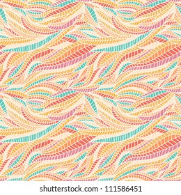 Seamless abstract hand-drawn waves pattern, wavy background. Seamless pattern can be used for wallpaper, pattern fills, web page background,surface textures. Gorgeous seamless floral background