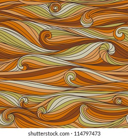 Seamless abstract hand-drawn waves pattern, wavy background. Seamless pattern can be used for wallpaper, pattern fills, web page background,surface textures. Gorgeous seamless nature background