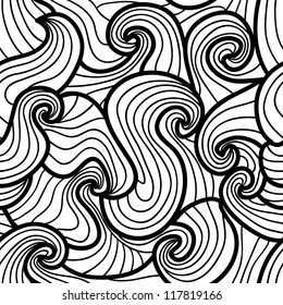 Seamless abstract hand-drawn waves pattern, wavy background. Seamless pattern can be used for wallpaper, pattern fills, web page background,surface textures.