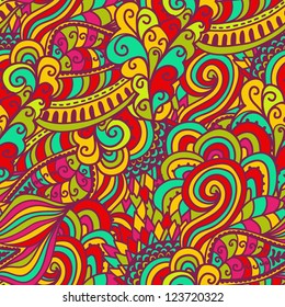 Seamless abstract hand-drawn waves pattern, wavy background. Seamless pattern can be used for wallpaper, pattern fills, web page background,surface textures. Gorgeous seamless floral background