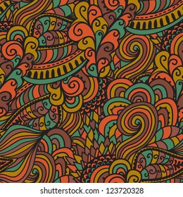 Seamless abstract hand-drawn waves pattern, wavy background. Seamless pattern can be used for wallpaper, pattern fills, web page background,surface textures. Gorgeous seamless floral background