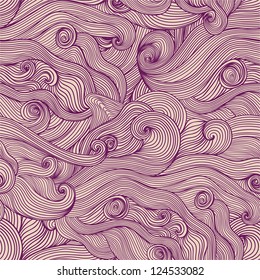 Seamless abstract hand-drawn waves pattern, wavy background. Seamless pattern can be used for wallpaper, pattern fills, web page background,surface textures. Gorgeous seamless floral background