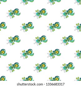 Seamless abstract hand-drawn waves pattern, nature background. Colorful Vector Illustration