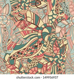 Seamless abstract hand-drawn waves pattern, wavy background. Seamless pattern can be used for wallpaper, pattern fills, web page background,surface textures. Gorgeous seamless floral background