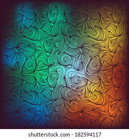 Seamless abstract hand-drawn waves pattern, wavy background. Seamless pattern can be used for wallpaper, pattern fills, web page background,surface textures. Gorgeous seamless floral background