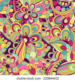 Seamless abstract hand-drawn waves pattern.