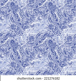 Seamless abstract hand-drawn waves pattern, wavy background. Seamless pattern can be used for wallpaper, pattern fills, web page background,surface textures. Gorgeous seamless floral background