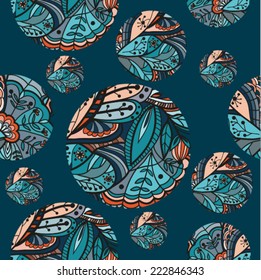Seamless abstract hand-drawn waves pattern, wavy background. Seamless pattern can be used for wallpaper, pattern fills, web page background,surface textures. Gorgeous seamless floral background