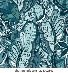 Seamless abstract hand-drawn waves pattern, wavy background. Seamless pattern can be used for wallpaper, pattern fills, web page background,surface textures. Gorgeous seamless floral background
