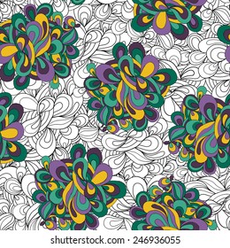 Seamless abstract hand-drawn waves pattern. Vector Illustration. Geometrical abstract background..