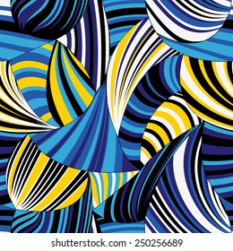 Seamless abstract hand-drawn waves pattern. Vector Illustration. Geometrical abstract background.