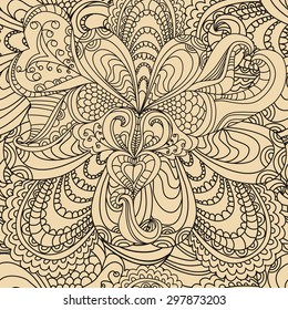Seamless abstract hand-drawn waves pattern, wavy background. Seamless pattern can be used for wallpaper, pattern fills, web page background,surface textures. Gorgeous seamless floral background