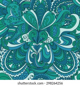 Seamless abstract hand-drawn waves pattern, wavy background. Seamless pattern can be used for wallpaper, pattern fills, web page background,surface textures.
