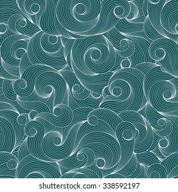 Seamless abstract hand-drawn waves pattern, wavy background. Seamless pattern can be used for wallpaper, pattern fills, web page background,surface textures.
